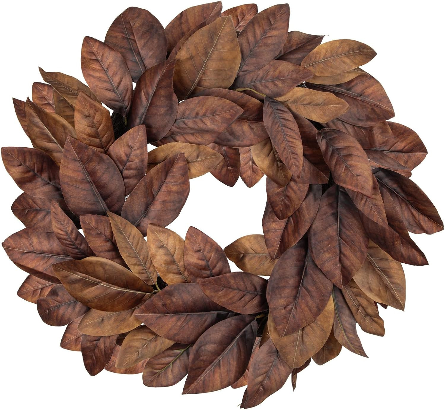 Briful 22-Inch Artificial Magnolia Leaf Wreath Fall Decor | Amazon (US)