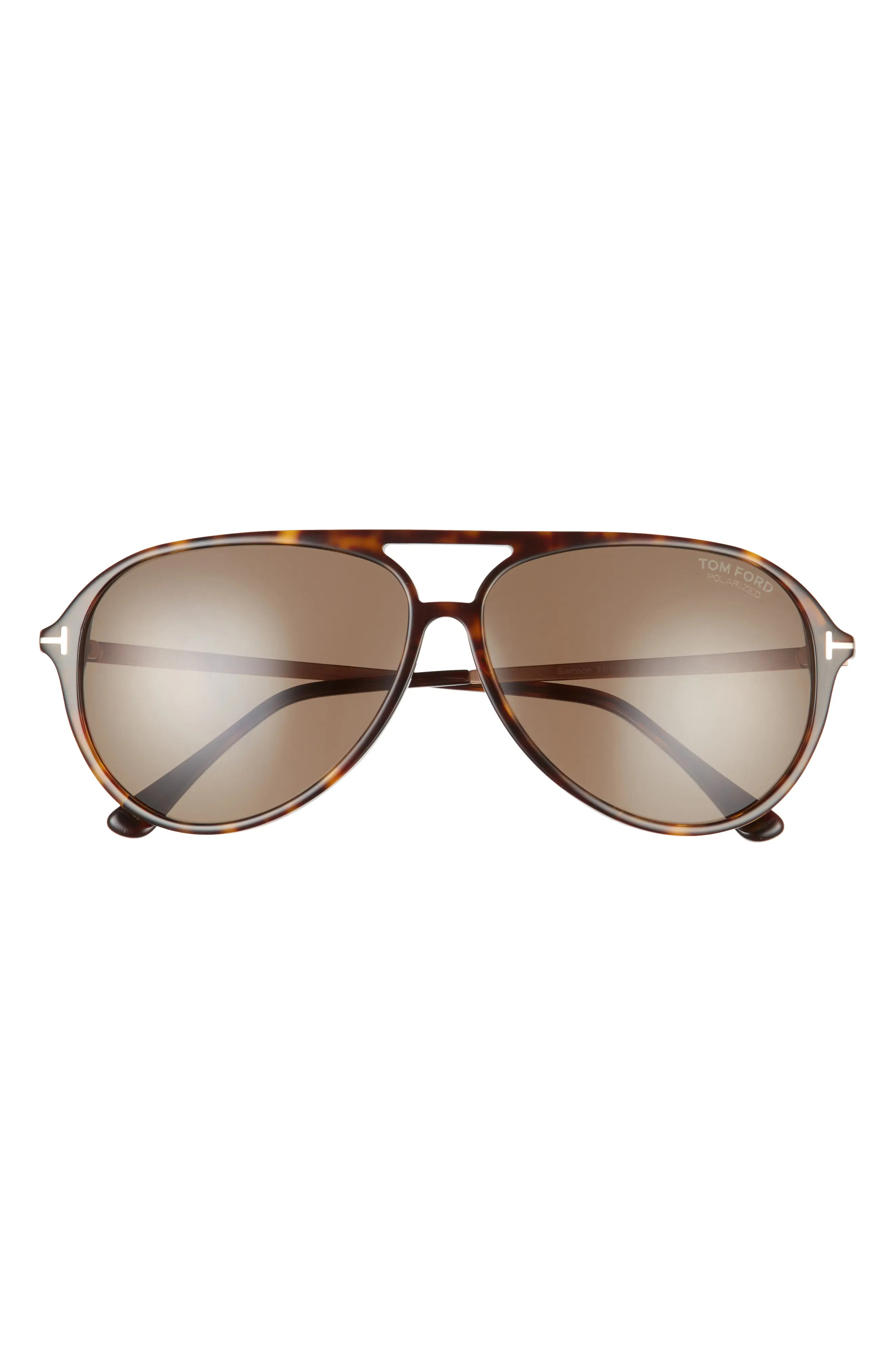 Tom Ford 62mm Polarized Aviator Sunglasses in Brown at Nordstrom | Nordstrom