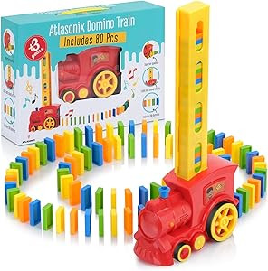 Atlasonix Domino Train Set - Dominoes for Kids, Domino Train Toy Machine - Prepares Your Domino R... | Amazon (US)