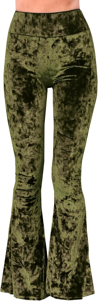 Daisy Del Sol Crushed Velvet High Waisted Comfy Soft Stretch 70s Yoga Loungewear Bell Bottom Flar... | Amazon (US)