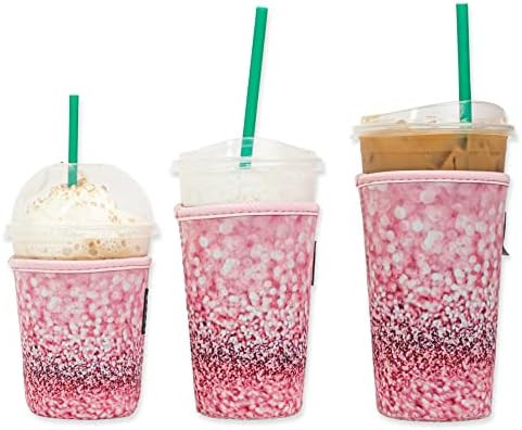 BAXENDALE AND CO Iced Coffee Sleeve for Cold Drink Cups 3 Pack Neoprene Iced Coffee Sleeve Cup Sleev | Amazon (US)