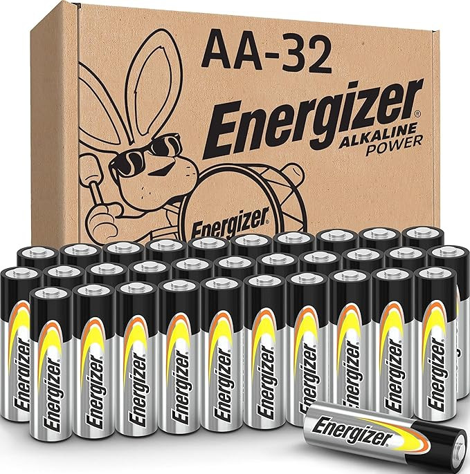 Energizer AA Batteries Alkaline Power, 32 Count Alkaline Double A Battery Pack | Amazon (US)