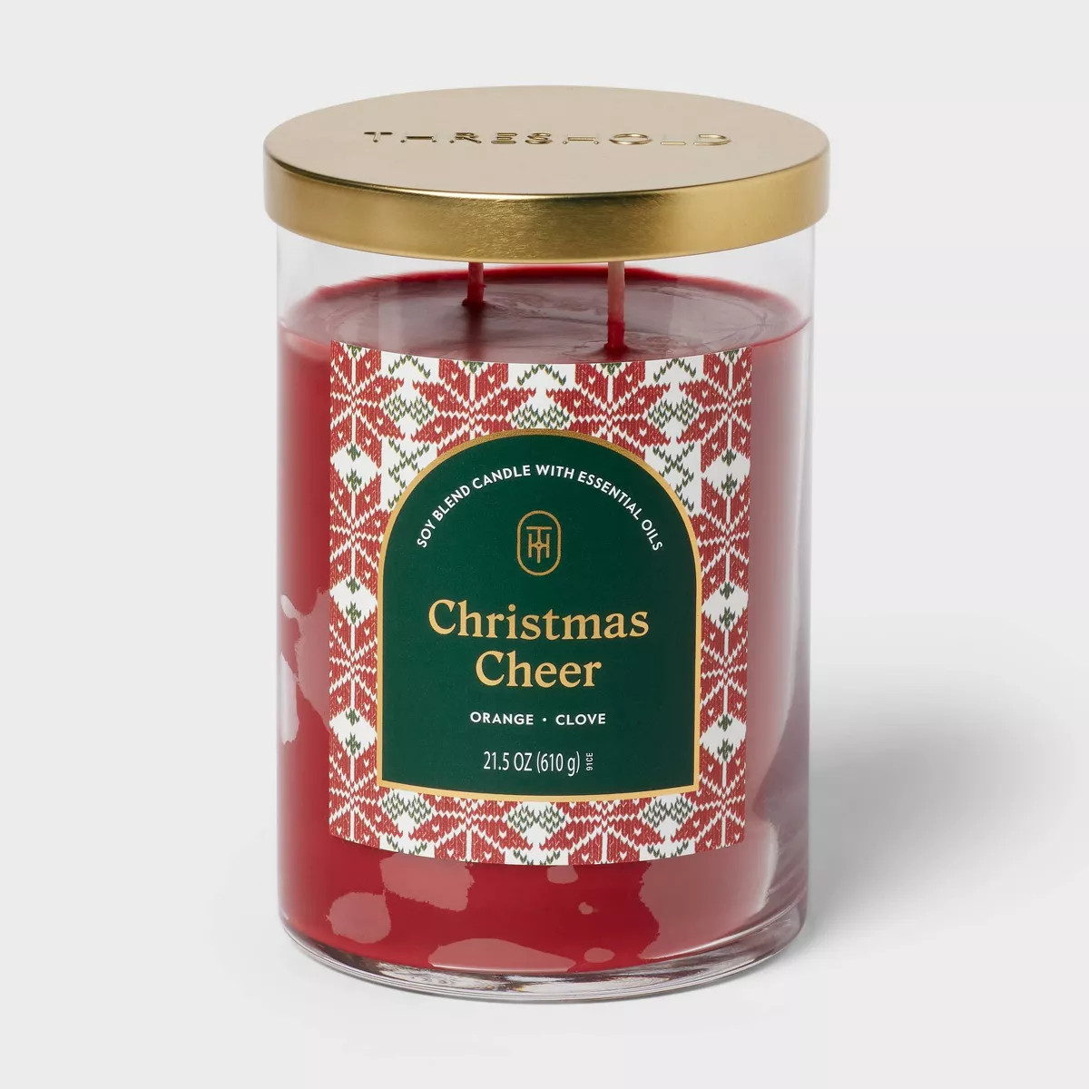 2-Wick Lidded Glass Christmas Cheer Jar Candle 21.5oz - Threshold™ | Target