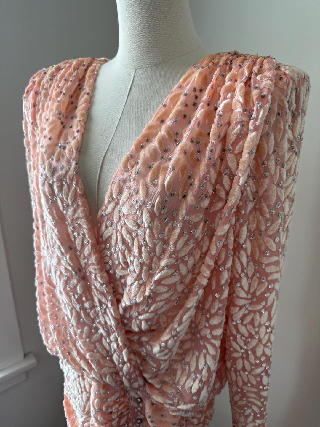 Vintage 80s Pink Velvet Dress: Satin Two Piece Wrap Dress - Etsy | Etsy (US)