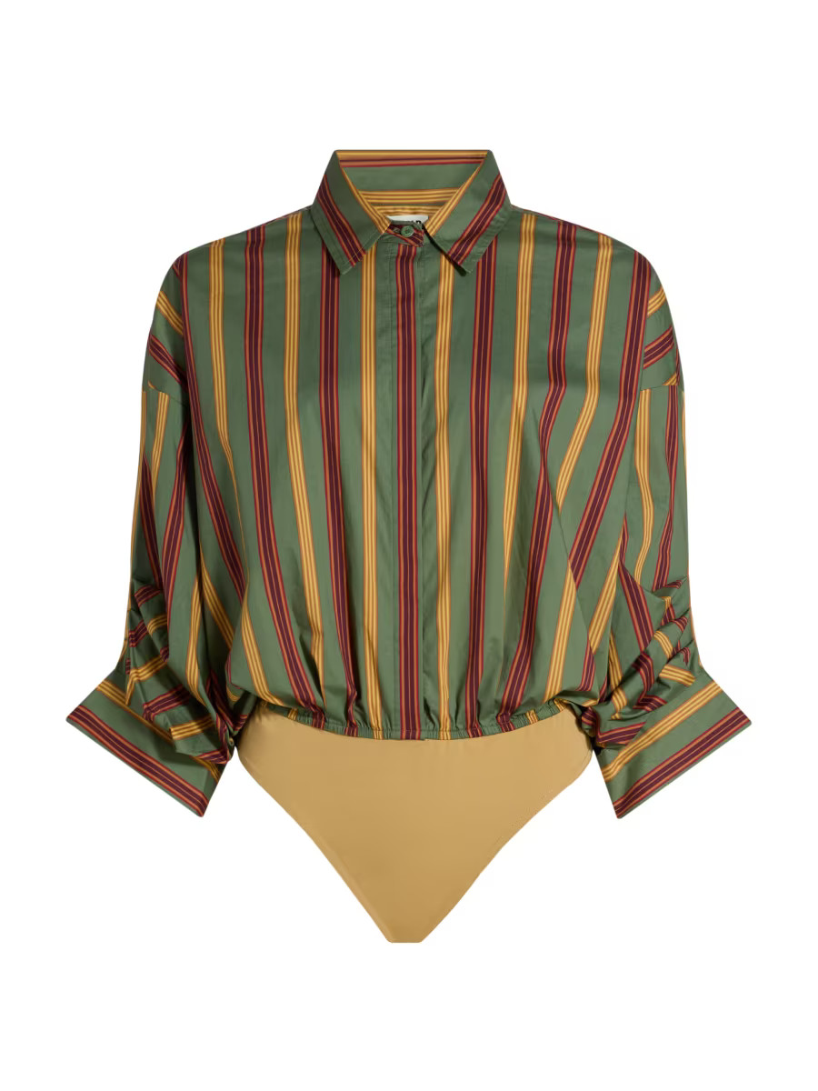 Traverse Striped Stretch-Cotton Bodysuit | Saks Fifth Avenue