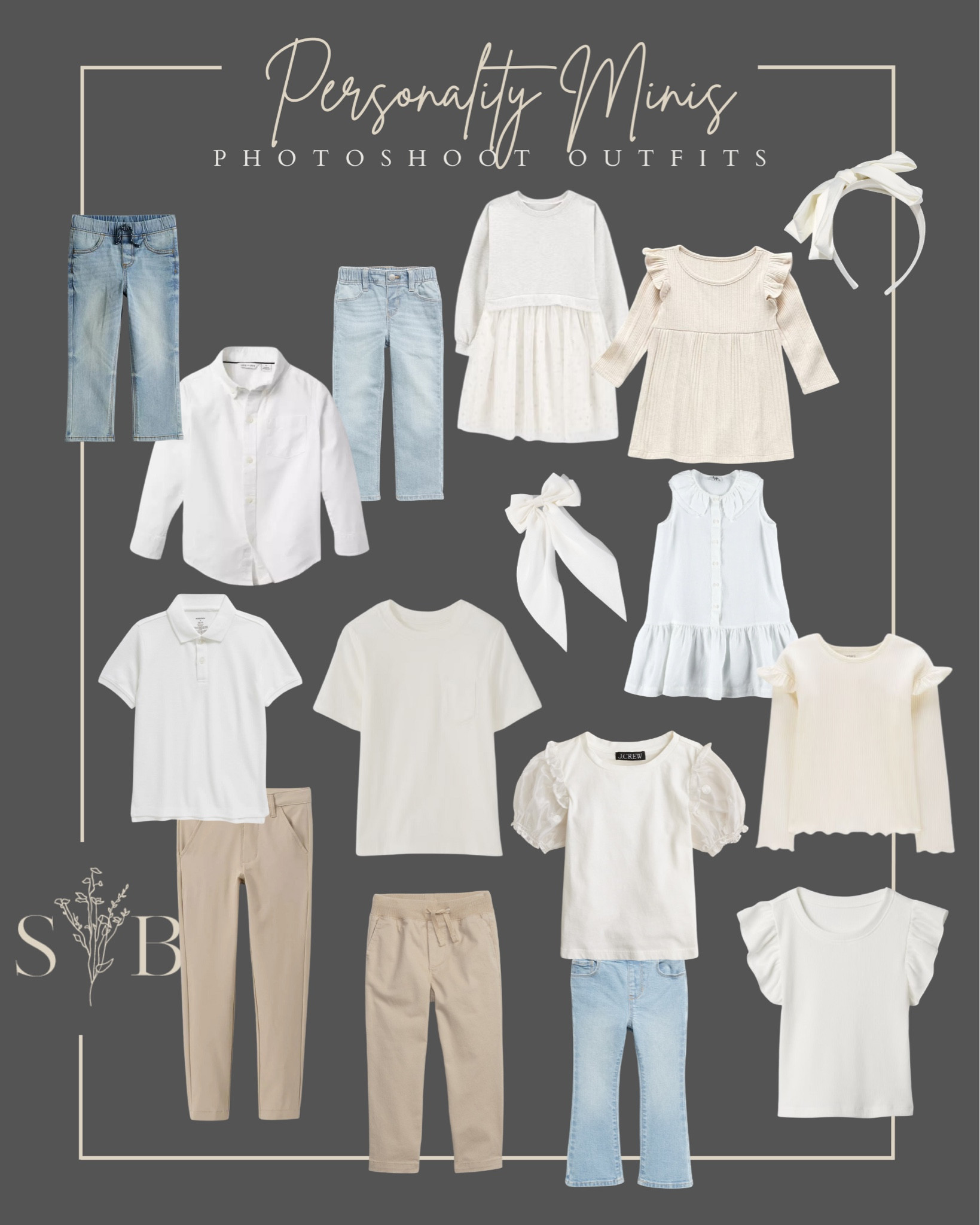 Studio minis are coming up! Light neutral outfits are a great choice, to highlight and focus on the personality and faces of the little ones! Whites, creams, khaki, light jeans are best! These outfits are classic and work for any photoshoot - indoor or out!

#LTKBaby #LTKFamily #LTKStyleTip