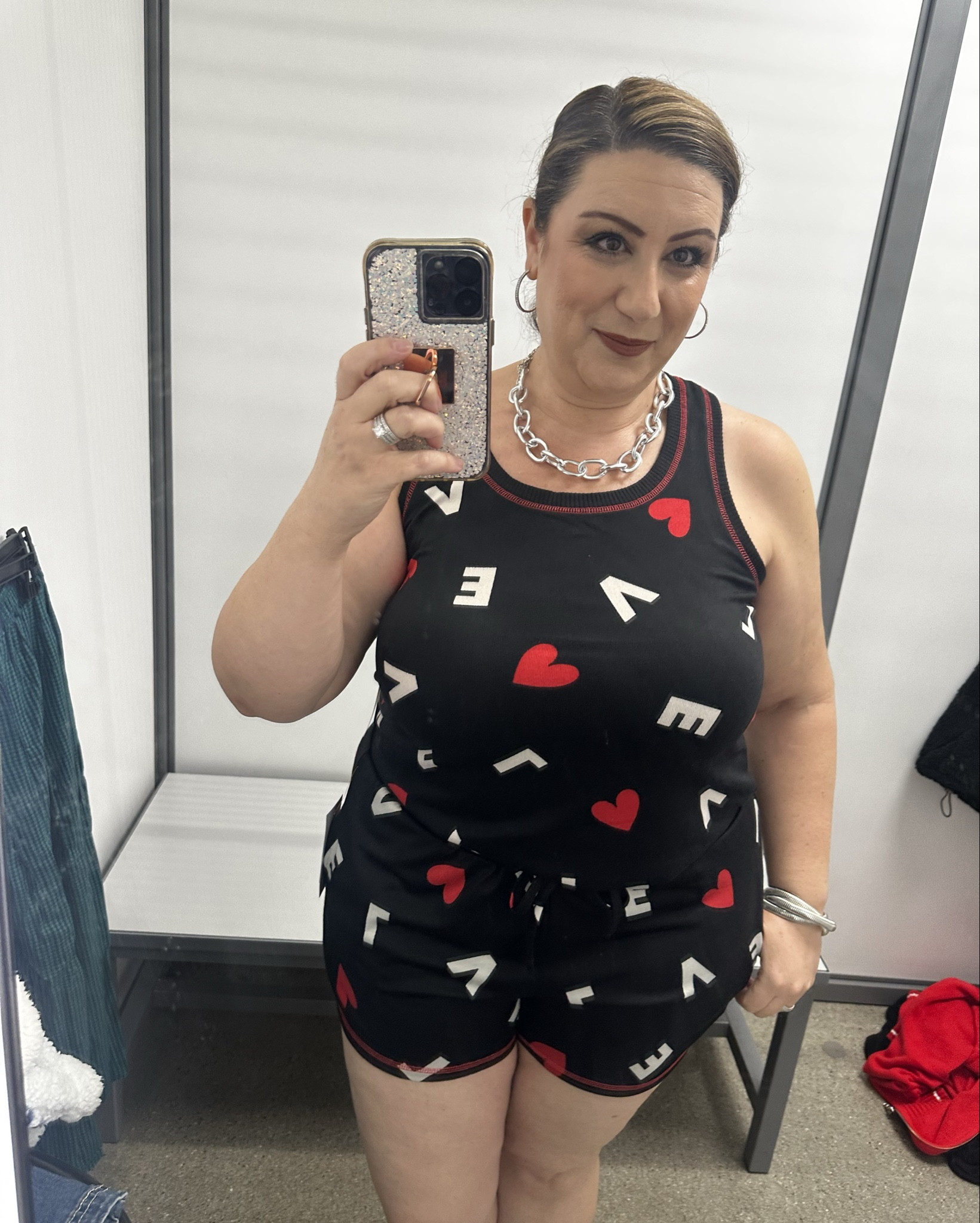 Don’t mind me I’m just out here turning PJs into full blown everyday outfits 🤣

You can be comfy & cute! But seriously this print was just too cute NOT to wear in the streets ❤️

I’m a size 16/18 but this Pajama set is super stretchy so I fit a L. I’m wearing an 1X in the sweater & loose fit athleisure pants (those run true to size).

🔗 in my LTK @StylingCurves or comment “ pj party “ for the deets.







#loungewear #loungeset #sweatsuit #sweatset #athleisure #activewear
#dietcoke #momonthego #momoutfit #comfyoutfit #casualoutfit #ootd
#valentinesday #curvyfashion 
#plussizeedition #plussizetiktok #curvybodies #fyp #viral #size18 #size16 #size14 #size12 #size20 #size10 #pearshape #rectangleshape #hourglassshape #midsize #midsizestyle #midsizefashion #plussizefashion #plussize #plussizestyle #over40style #over50style #over50fashion #over40fashion #curvyfashion #curvystyle #StylingCurves #styleinspo #outfitinspo #shopwithme #affordableclothes 
#affordablefashion #budgetfriendly #affordable #walmartstyle #walmartfashion 
#walmartfinds #walmarthaul 
#walmart #walmartoutfit
#curvy #curves #valentinesdayoutfit #valentinesday #valentinesdayootd #valentinesdaystyle #valentinesdayfashion #teacheroutfit #teacherootd #teacheroutfits
LTKActive 

#LTKmomlife #LTKPlusSize #LTKMidsize #LTKdayinmylife