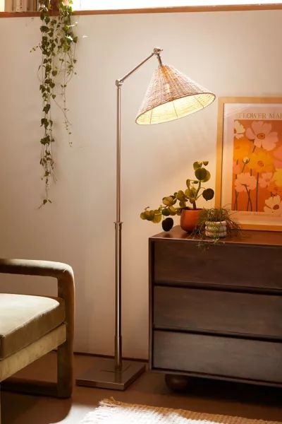Irena Rattan Floor Lamp | Urban Outfitters (US and RoW)