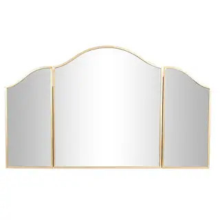 Gold Metal Arched Room Wall Mirror with Folding Sides - 53 x 1 x 31 | Bed Bath & Beyond