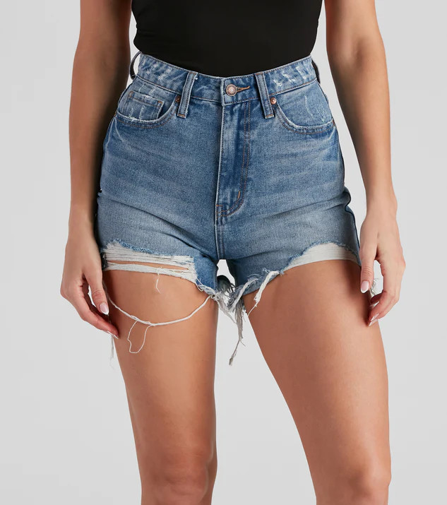 Reese Extra High Waist Cutoff Denim Shorts by Windsor Denim | Windsor Stores
