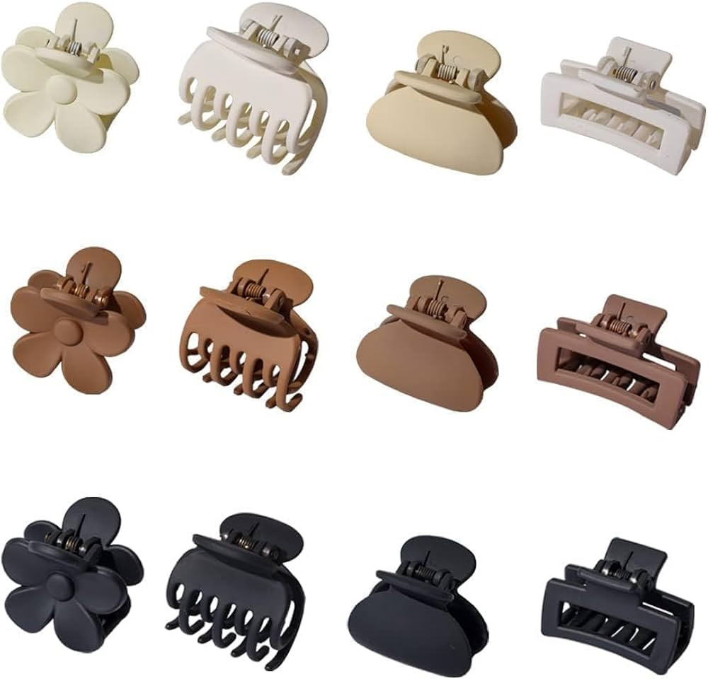 Small Claw Clips for Thin/Medium Thick Hair,12Pcs 1.5 Inch Mini Matte Tiny Jaw Clips for Women Gi... | Amazon (US)