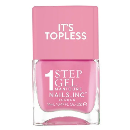 Nails.INC It s Topless Gel-Like Nail Polish 4-in-1 Base Coat Treatment Color & Top Coat Miley Candy Pink 0.47 oz | Walmart (US)