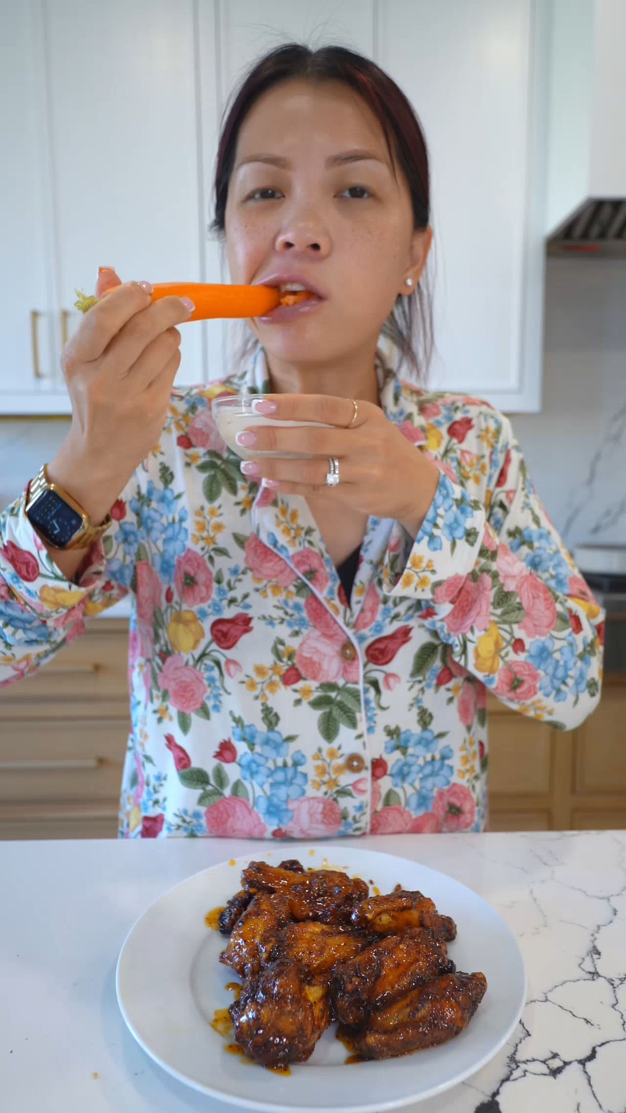 im wearing a size small in these PJs. im 5'2 and they are a little long. i have to roll them at the wasit
HOT HONEY LEMON PEPPER CHICKEN WINGS



CHICKEN SEASONING
1.5 lb chicken wings
½ TBSP oil (I used avocado)
1 tsp salt
½ tsp black pepper
1 tsp paprika
2 tsp garlic powder
2 tsp onion powder
2 tsp lemon pepper 
¼ cup cornstarch

HOT HONEY LEMON PEPPER SAUCE
3 TBSP unsalted butter
Juice from ½ a lemon
1/4 cup franks red hot
1/3 cup honey
1 tsp garlic powder
1 tsp lemon pepper
Zest of ½ a lemon

1. Season chicken with all the ingredients listed under CHICKEN SEASON. Then cook using your preferred method whether that being pan fry, deep fry, air fry, bake, etc. 

2. Make your hot honey lemon pepper sauce—in a pan, melt 3 TBSP unsalted butter. Then add the rest of your ingredients listed under HOT HONEY LEMON PEPPER SAUCE. Cook this until it starts to thicken (~5 mins). Turn off heat, add chicken wings in and give it a toss. 

 

 #LTKFamily