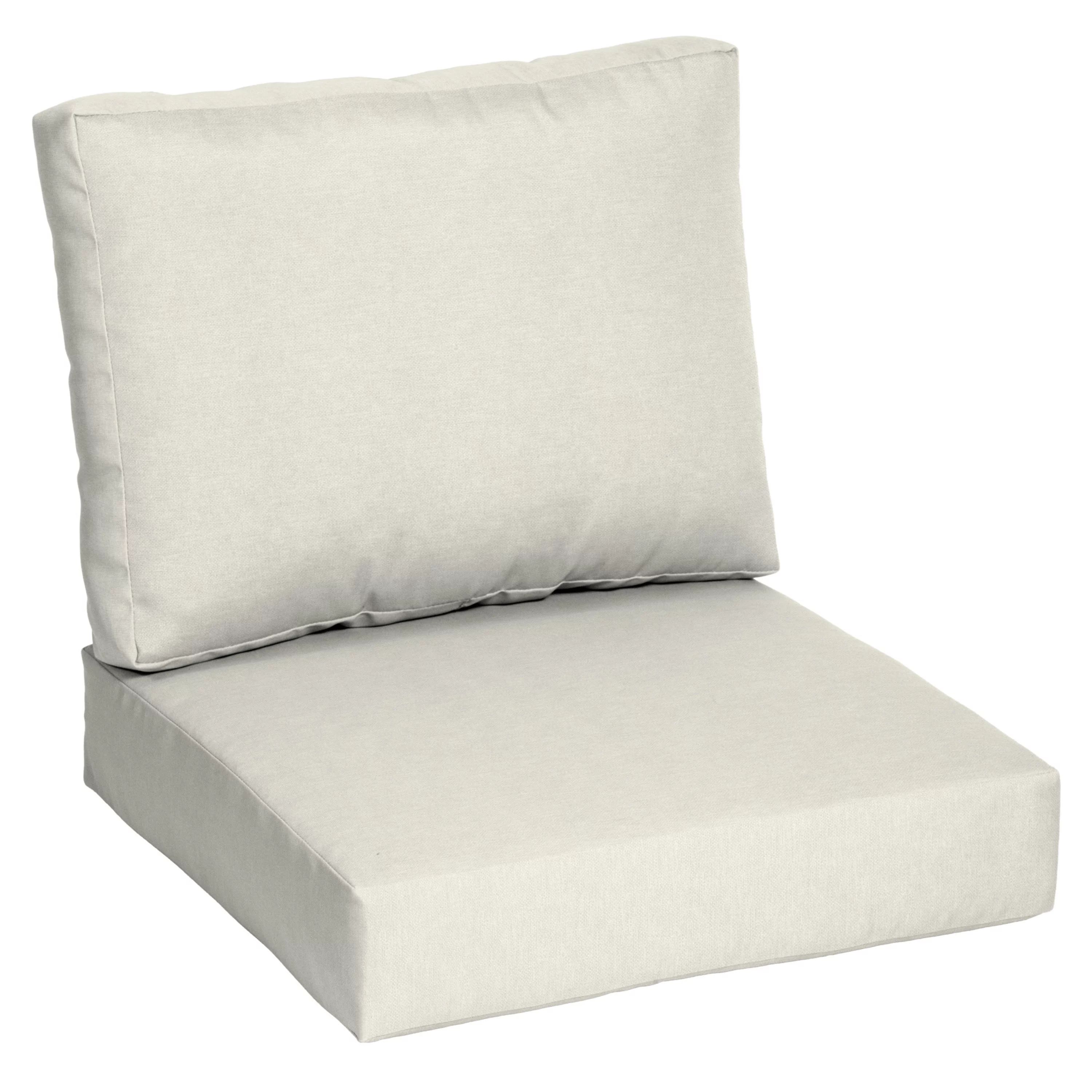 Better Homes & Gardens 42" x 24" Cream Rectangle Outdoor 2-Piece Deep Seat Cushion | Walmart (US)