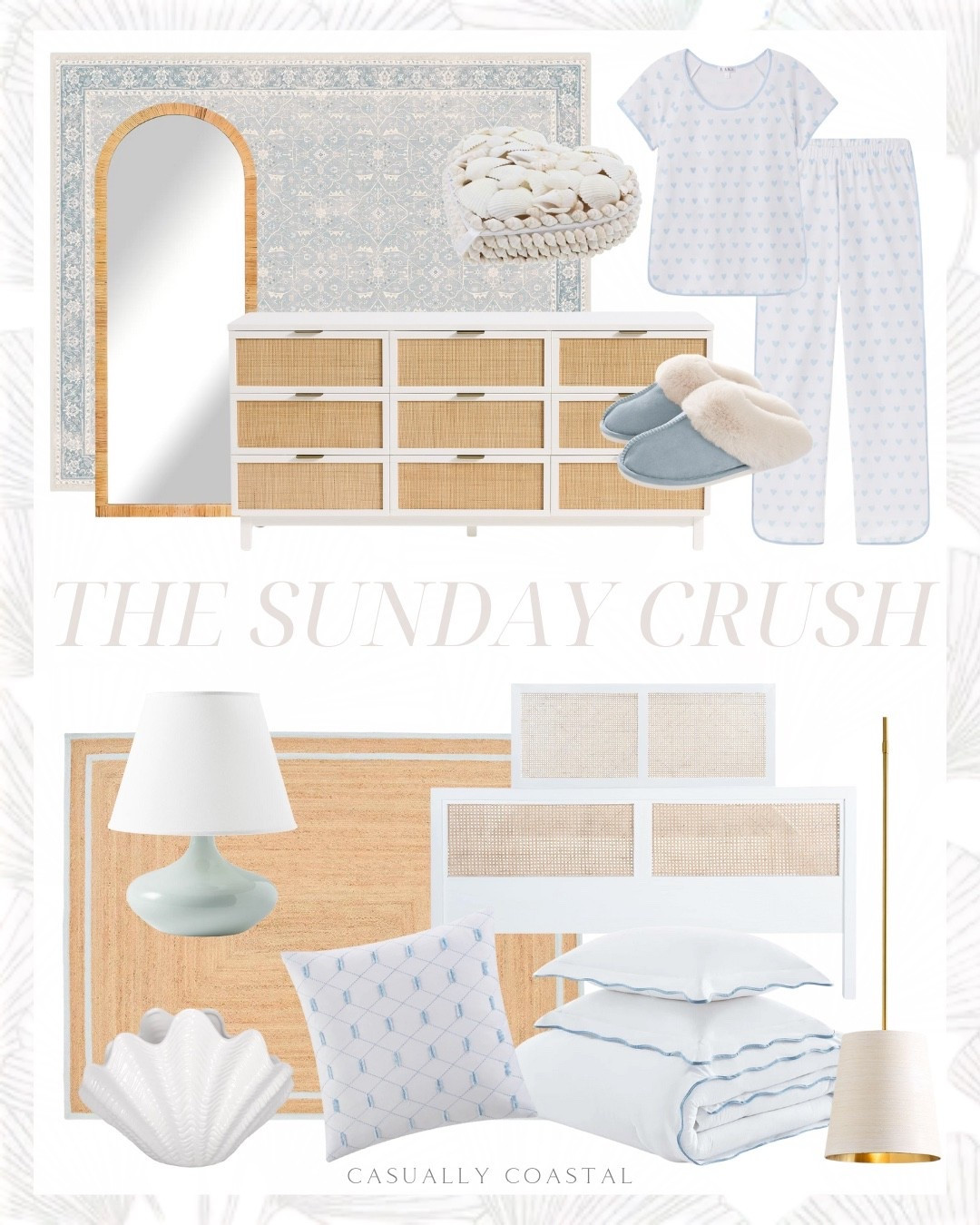 The Sunday Crush!

Coastal home decor, coastal style, coastal home, coastal rug, coastal slippers, coastal 
Mirror, coastal lamp, coastal bedding, coastal pillows, Serena & lily rug, jute double border rug, 5x7 rug, 6x9 rug, 8x10 rug, 9x12 rug, 11x14 rug, low table lamp, pottery barn dresser, 9 drawer cane dresser, soft blue flat woven rug, heart shape shell coated jewelry box, rattan round pendant, platform bed, coastal bed, wayfair bed, wayfair bedding scallop cotton blue duvet cover set, blue and white decorative pillow, coastal pajamas, blue heart pajamas, wayfair mirror, full length mirror, blue slippers, ceramic shell, marble trinket box 

#LTKSaleAlert #LTKHome