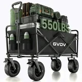 GVDV Collapsible Folding Wagon, 550LBS Large Heavy Duty Utility Cart with All-Terrain Wheels and ... | Walmart (US)