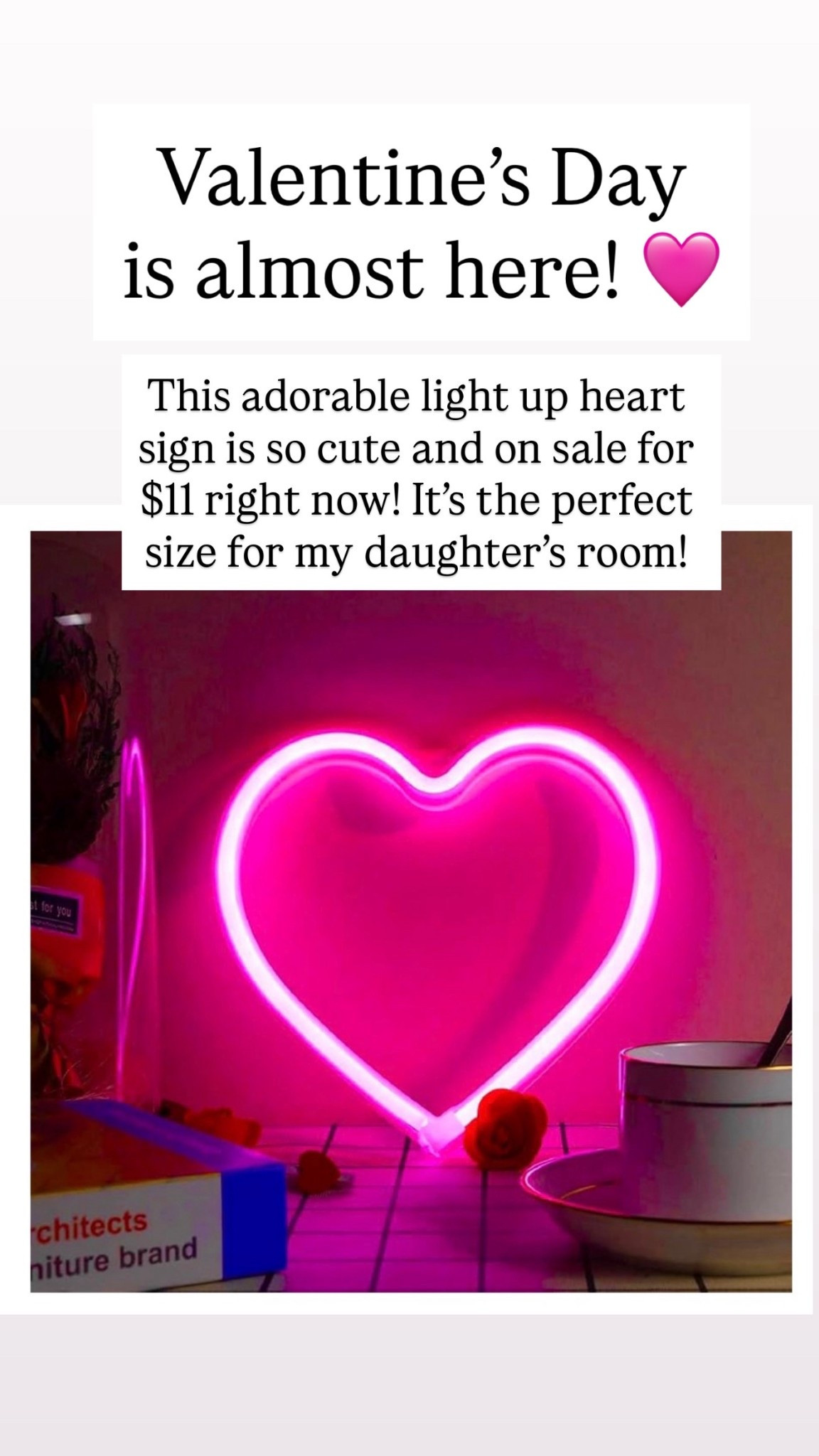Valentine’s Day light-up sign for a gift. I love this light up sign for Valentine’s Day. It’s the perfect size and only $11 right now!

#LTKGiftGuide #LTKSaleAlert