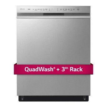 LG QuadWash Front Control 24-in Built-In Dishwasher With Third Rack (Printproof Stainless Steel) ... | Lowe's
