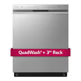 LG QuadWash Front Control 24-in Built-In Dishwasher With Third Rack (Printproof Stainless Steel) ... | Lowe's