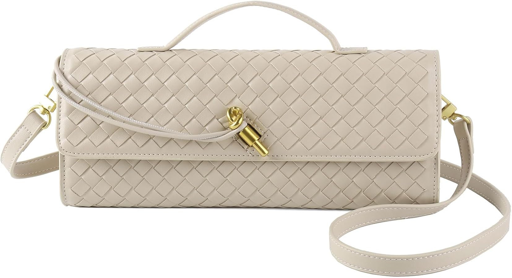 Woven Handbag for Women Evening Shoulder Bag Casual Leather Handbag Fashion Crossbody Clutch Purs... | Amazon (US)