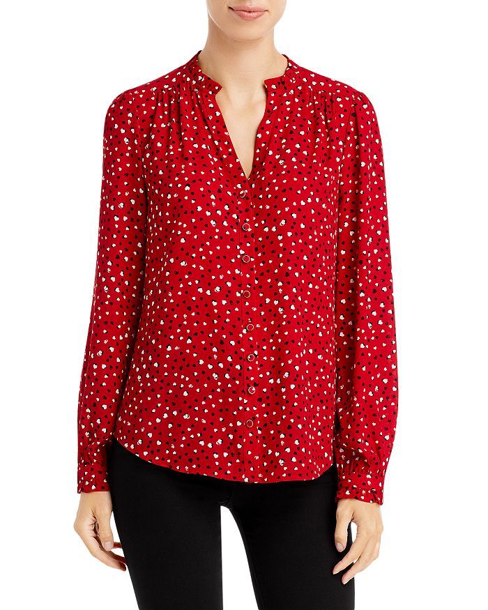 Heart Print Ruffled Blouse | Bloomingdale's (US)