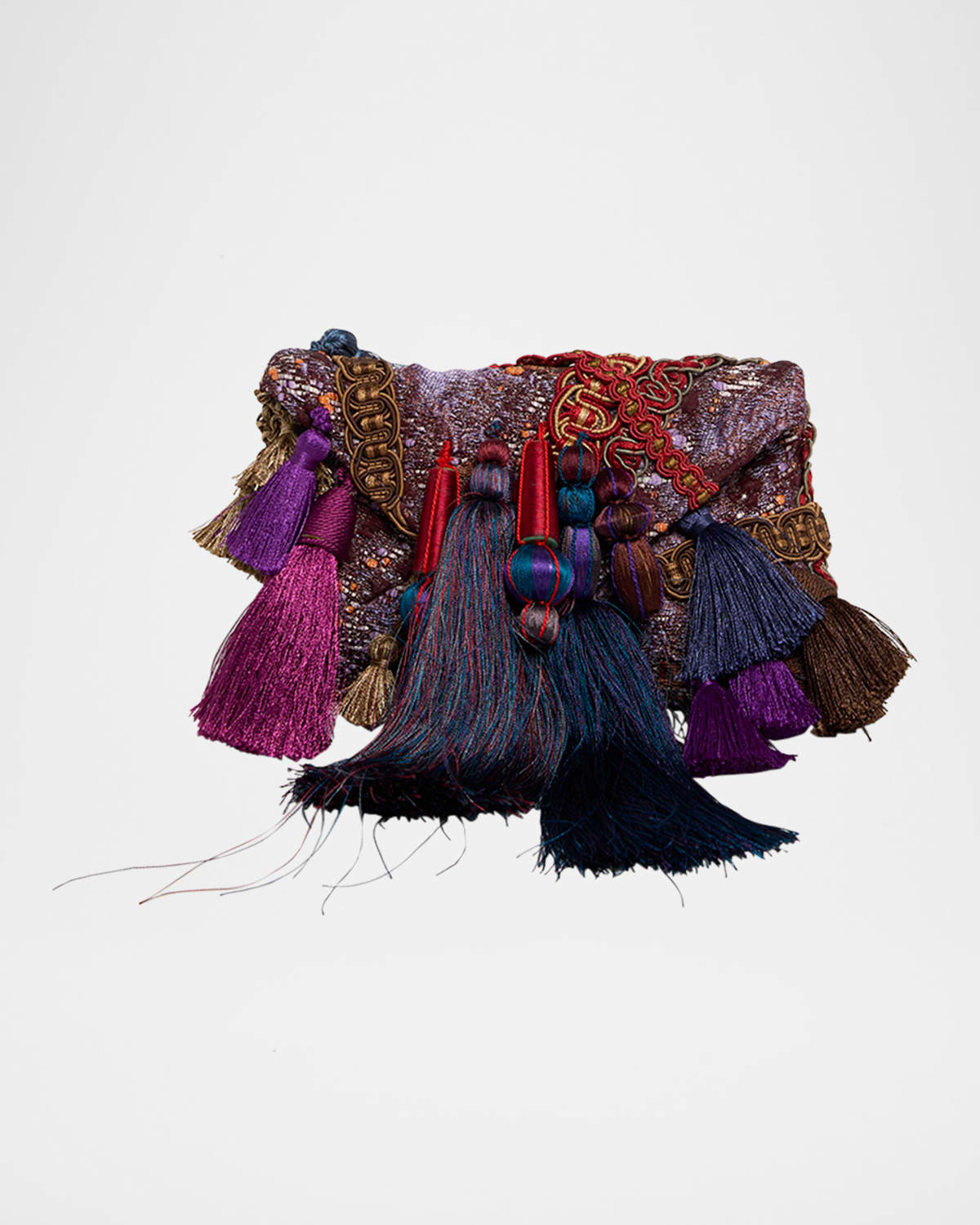 Tasseled Envelope Flap Micro Clutch Bag | Neiman Marcus