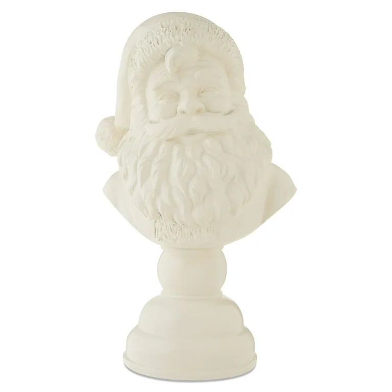 Santa Bust Christmas Tabletop Decoration, White, 10.8", by Holiday Time - Walmart.com | Walmart (US)