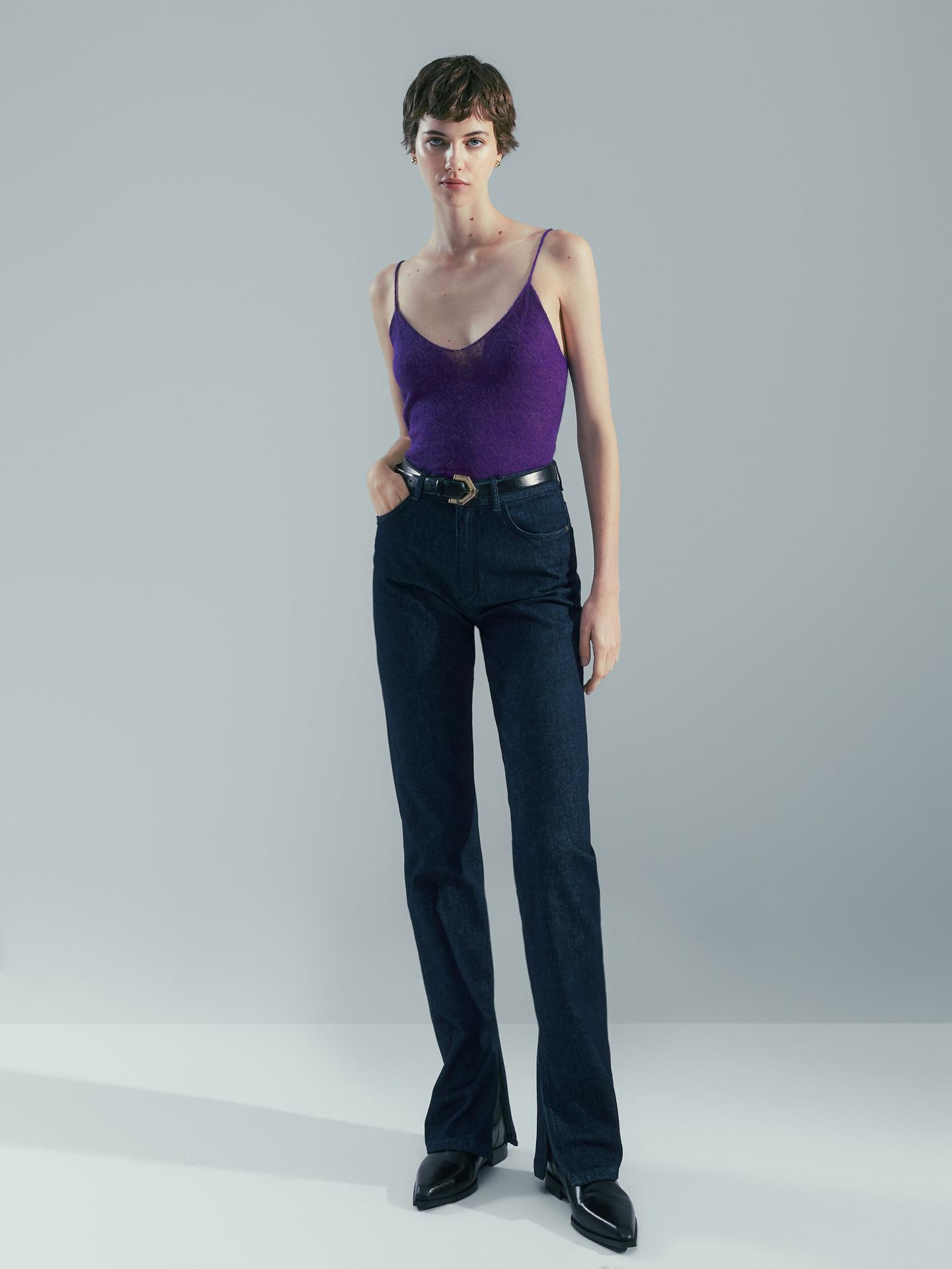 Strappy knit top | Massimo Dutti US