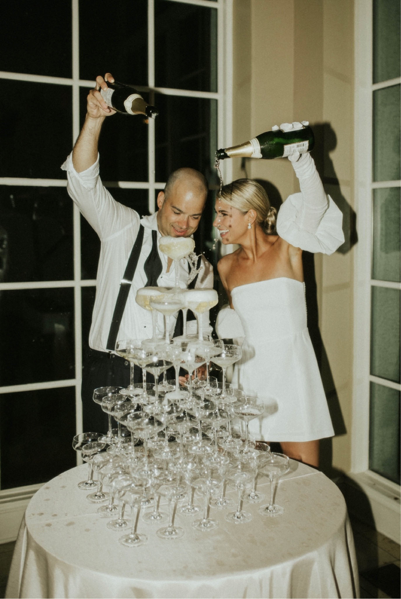 Wedding reception second look 🍾🥂Puff gloves with fitted short dress 🤍

#LTKunder100 #LTKwedding