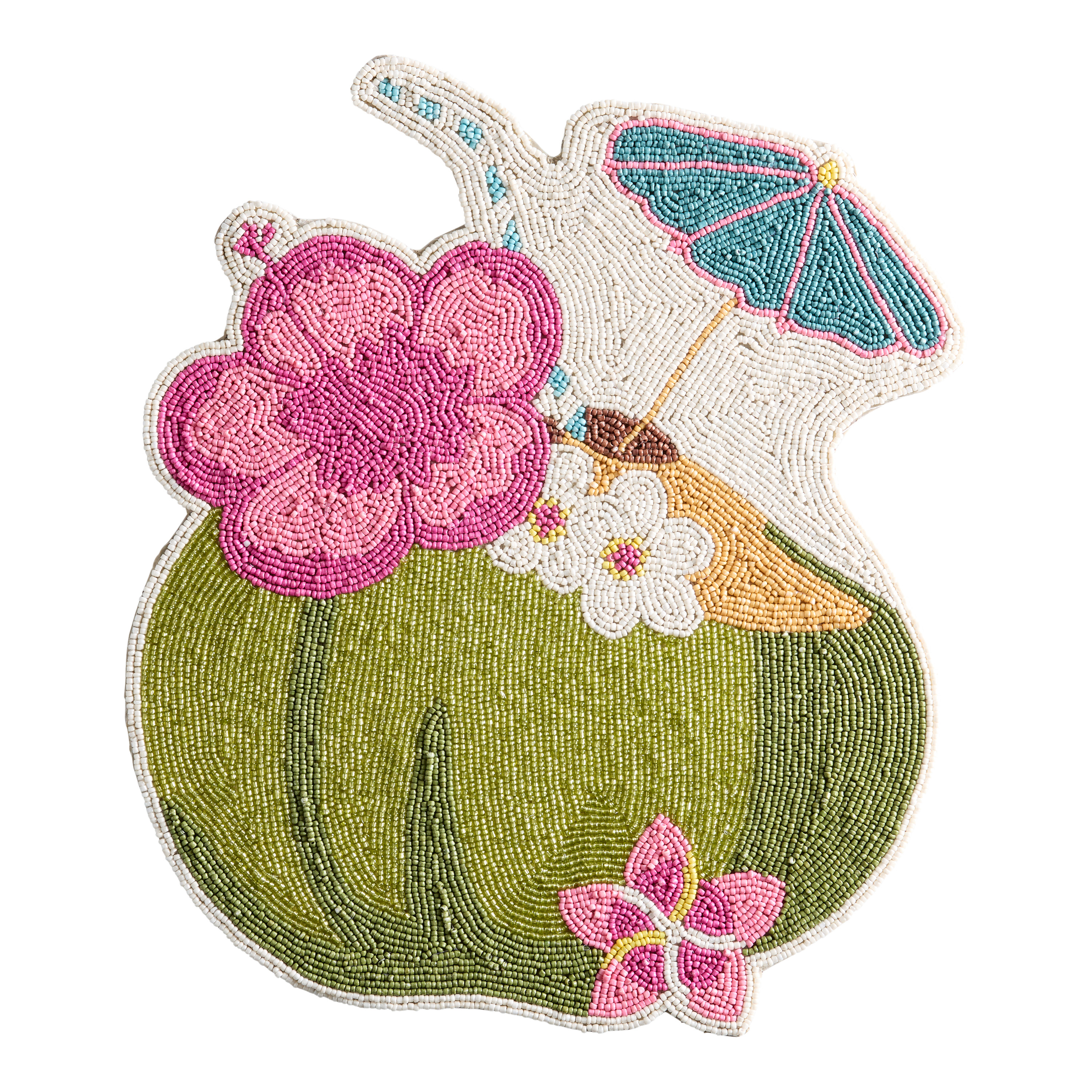 Tropical Coconut Cocktail Shaped Beaded Placemat - World Market | World Market