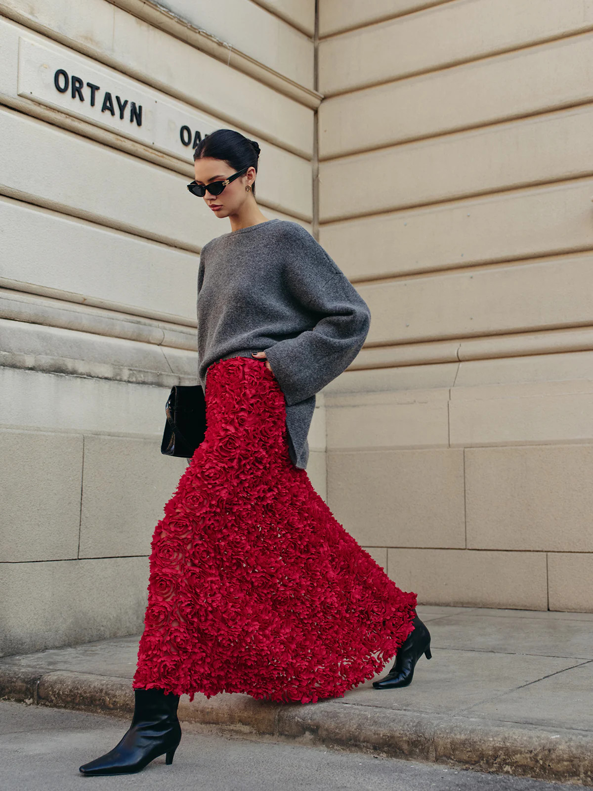 High-Waist Rosette Skirt | Commense