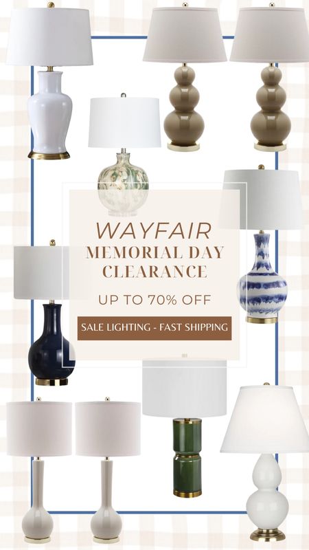 Wayfair Memorial Day Clearance going on now! Now is the best time to buy the home items you’ve been looking for to refresh your favorite space with up to 70% off and fast shipping. Shop all of these lighting favorites!

#memorialdaysale #wayfair #homesale #homedecor #lamps #lighting #lightingfinds #homerefresh #salefinds #bedroomdecor #giftideas #onsale #tablelamp #ceramiclamp #tableaccessories 

#LTKStyleTip #LTKSaleAlert #LTKHome