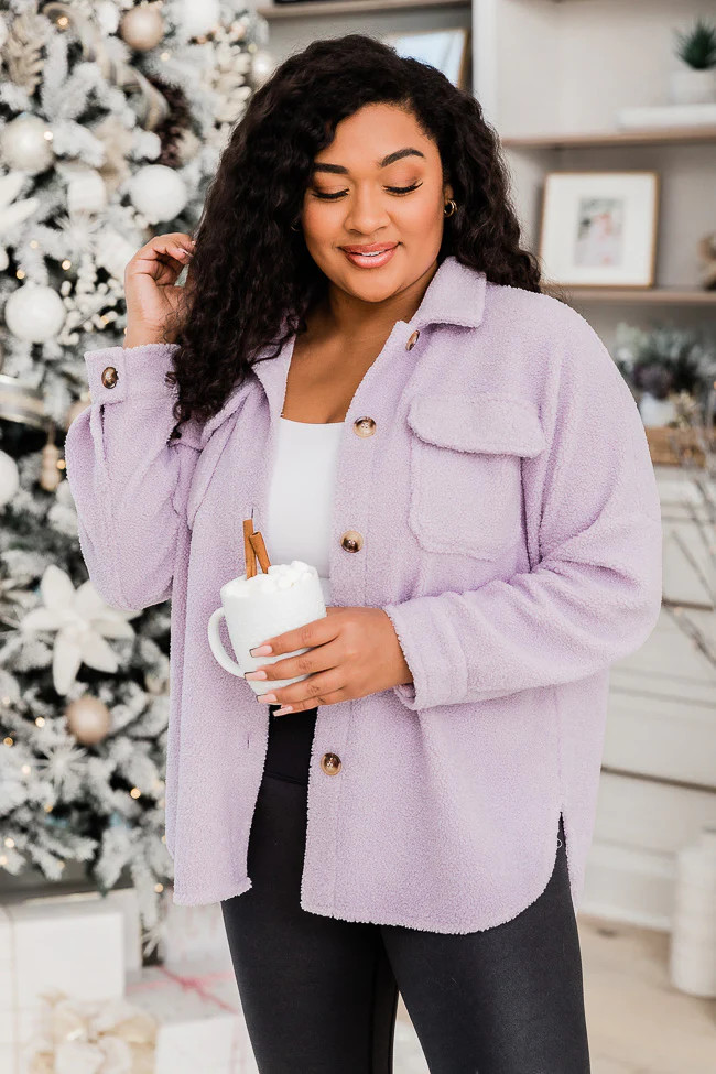 Feeling The Moment Teddy Lavender Shacket DOORBUSTER | Pink Lily