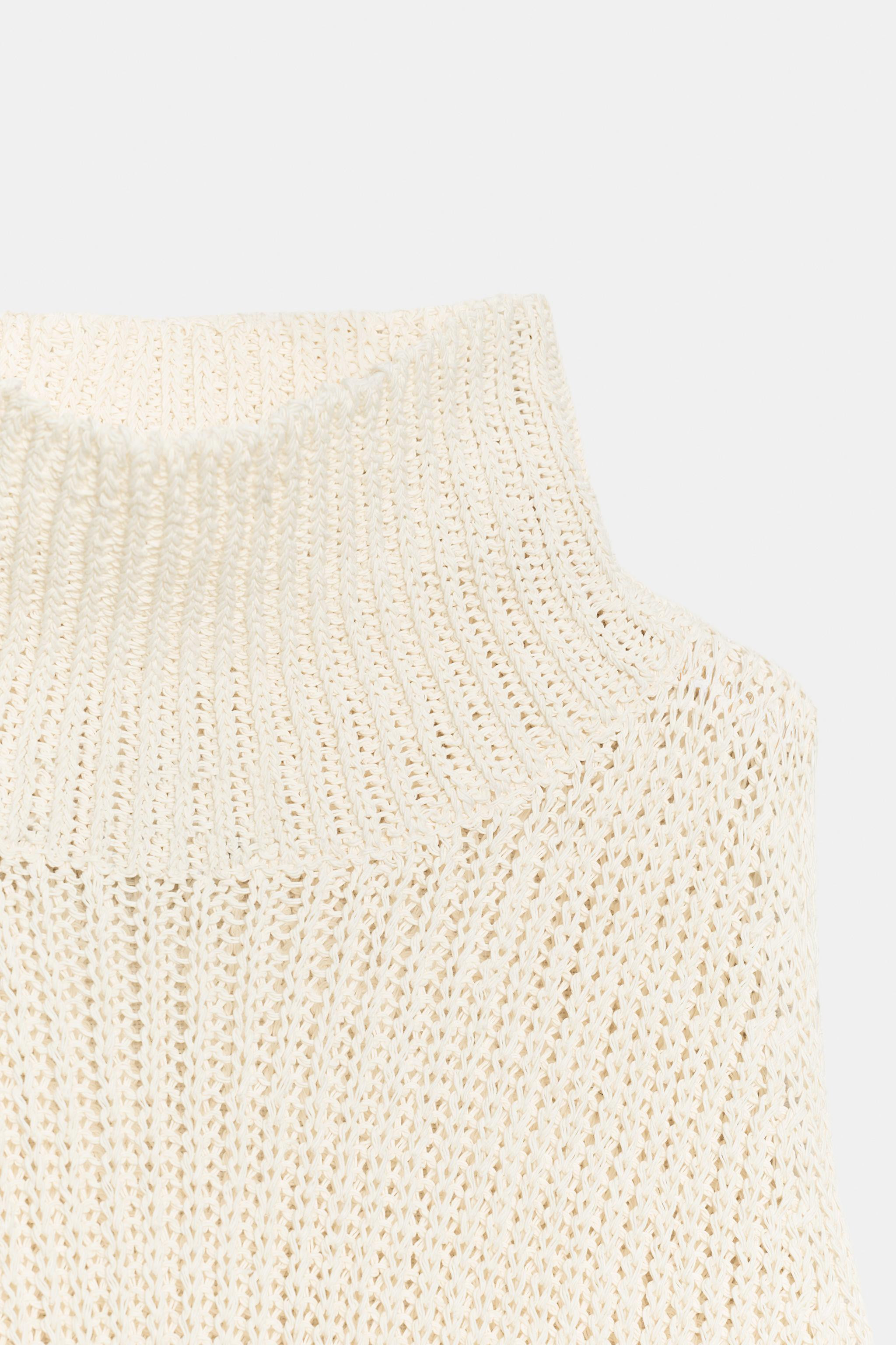 HIGH COLLAR KNIT TOP | Zara US