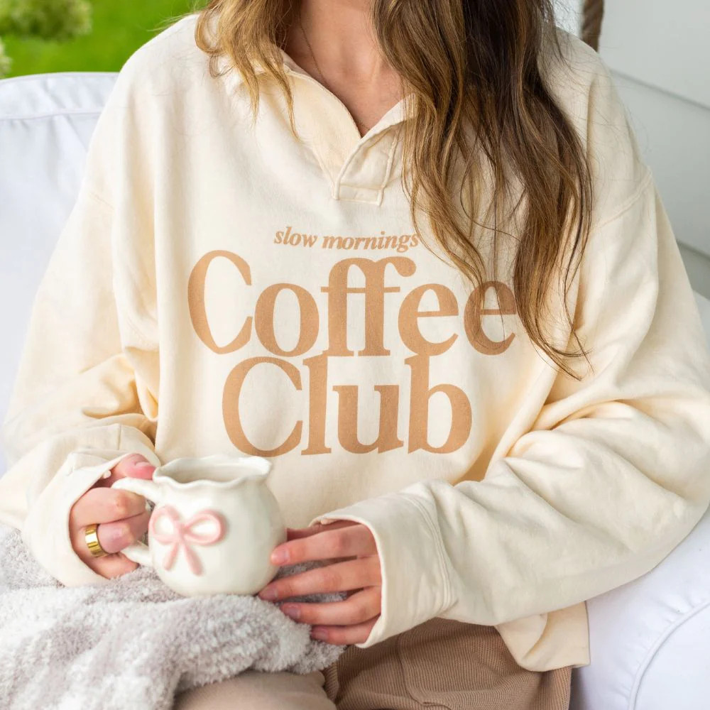 'Coffee Club' Polo Pullover | United Monograms