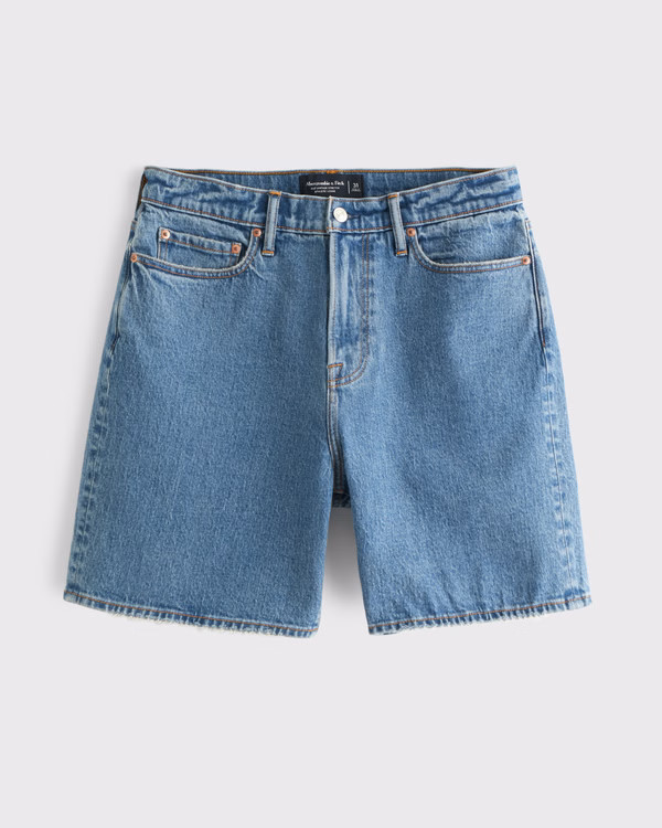 Athletic Loose Denim Short | Abercrombie & Fitch (US)