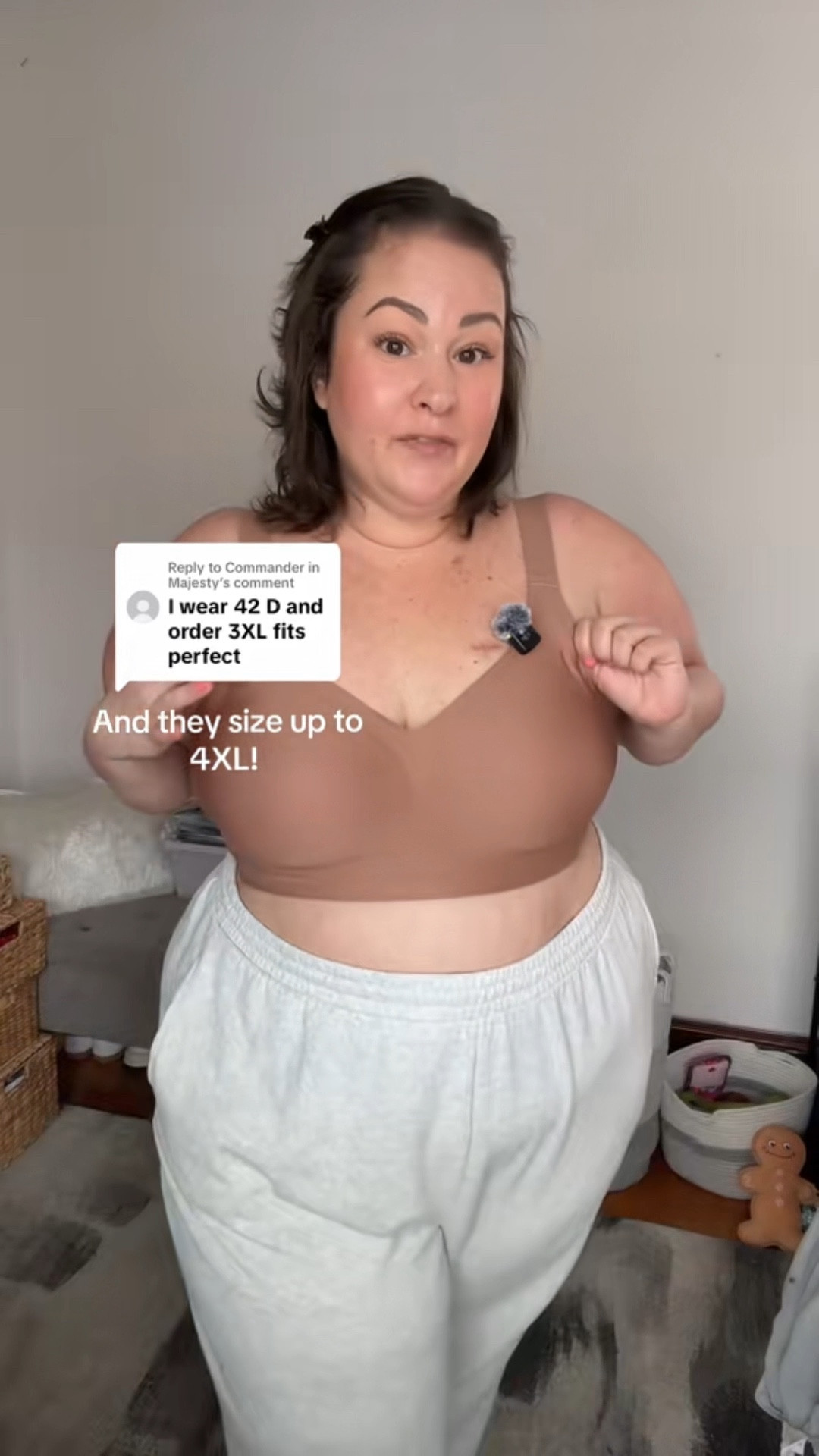 Wirefree supportive bra with clasp in the back! ✨ I’m 46DD/DDD wearing 4XL for reference. 

#bra #bras #wirelessbra #supportivebra #comfortablebra 
