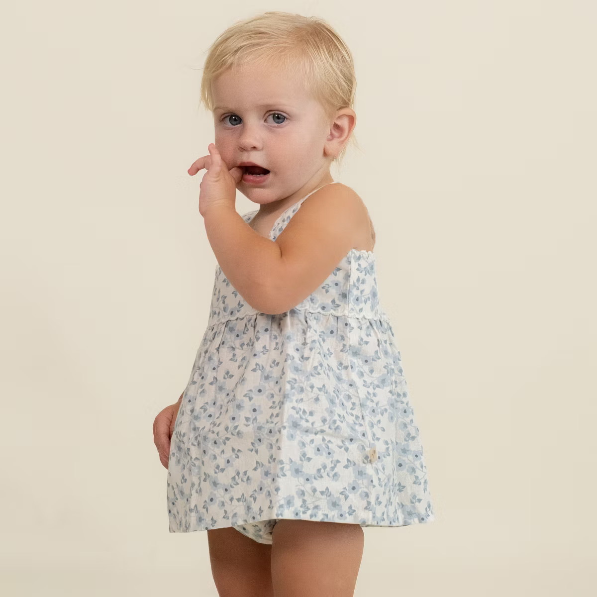 Organic Scalloped Top & Bloomers Set - Blue Vines | Target