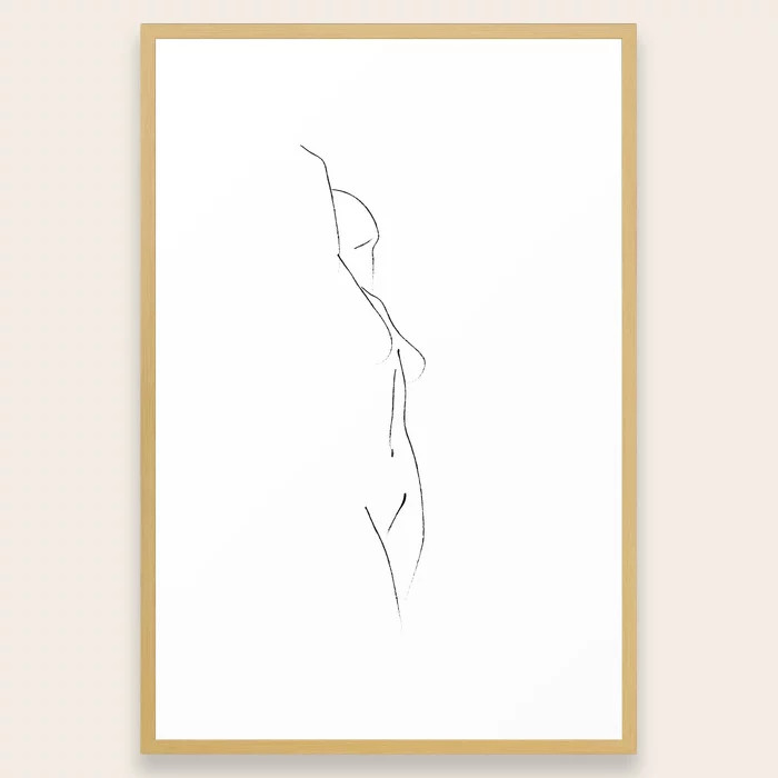 Minimal Line Drawing 3 Framed Art Print | Society6