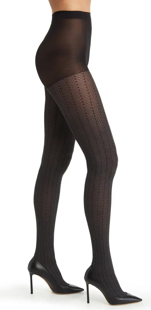 Hue Outline Herringbone Control Top Tights | Nordstrom | Nordstrom