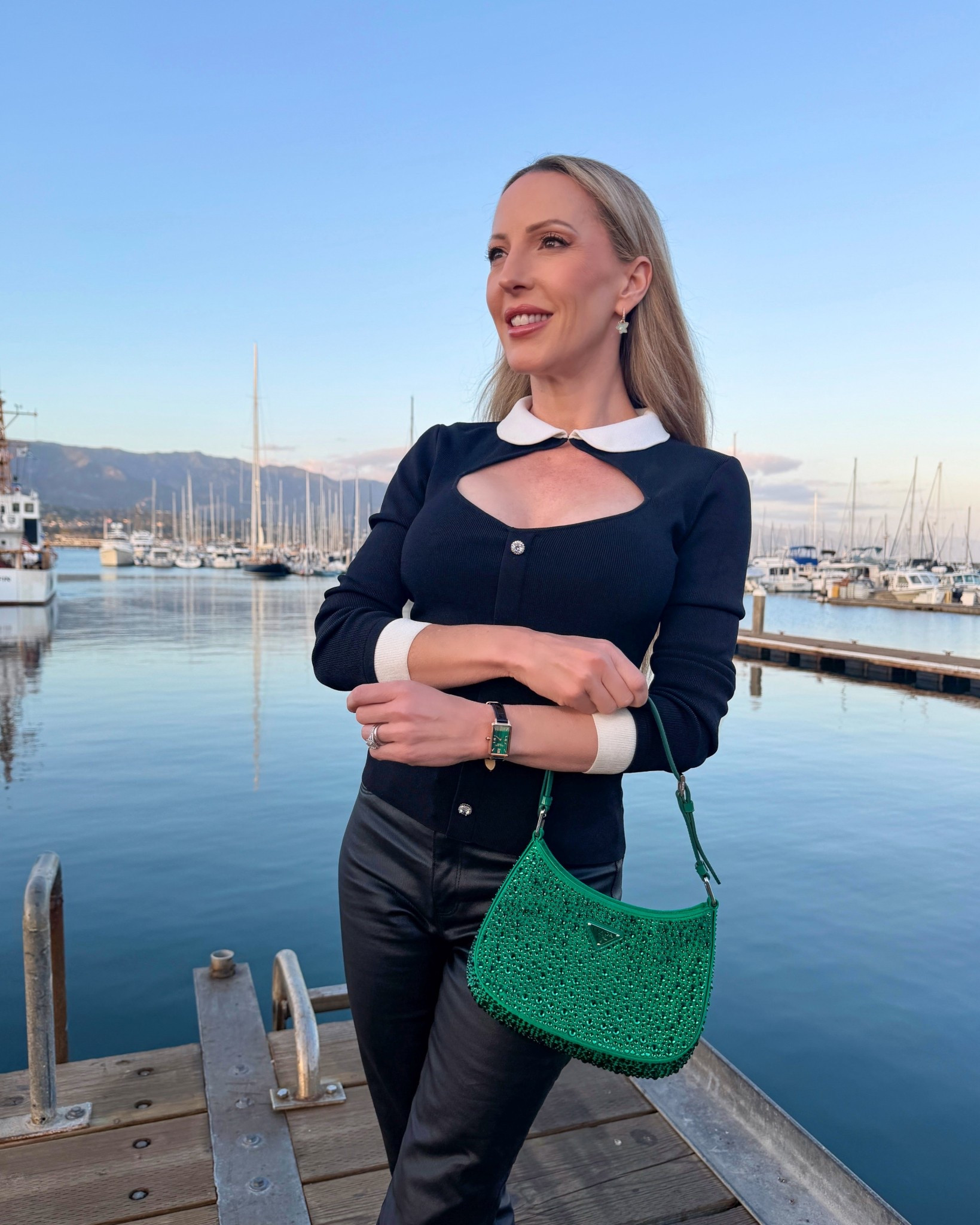 When your husband’s work trip happens to be in Santa Barbara, you pack your best outfits and call it a date. 🥂

Night 1 exploring the marina at golden hour, live music at the most incredible The Red Piano bar, and an excuse to wear my new @lolarose watch and earrings -  use discount code EVE10. The bag is from @Vivrelle  - first month free with code EVEDAWES if you want to try it.
The top is @Nana Jacqueline - use discount code EVE. 

Follow for more styling inspiration and exclusive discount codes.

#SantaBarbara #SantaBarbaraCA #CaliforniaTravel #SantaBarbaraLife

#LTKootd