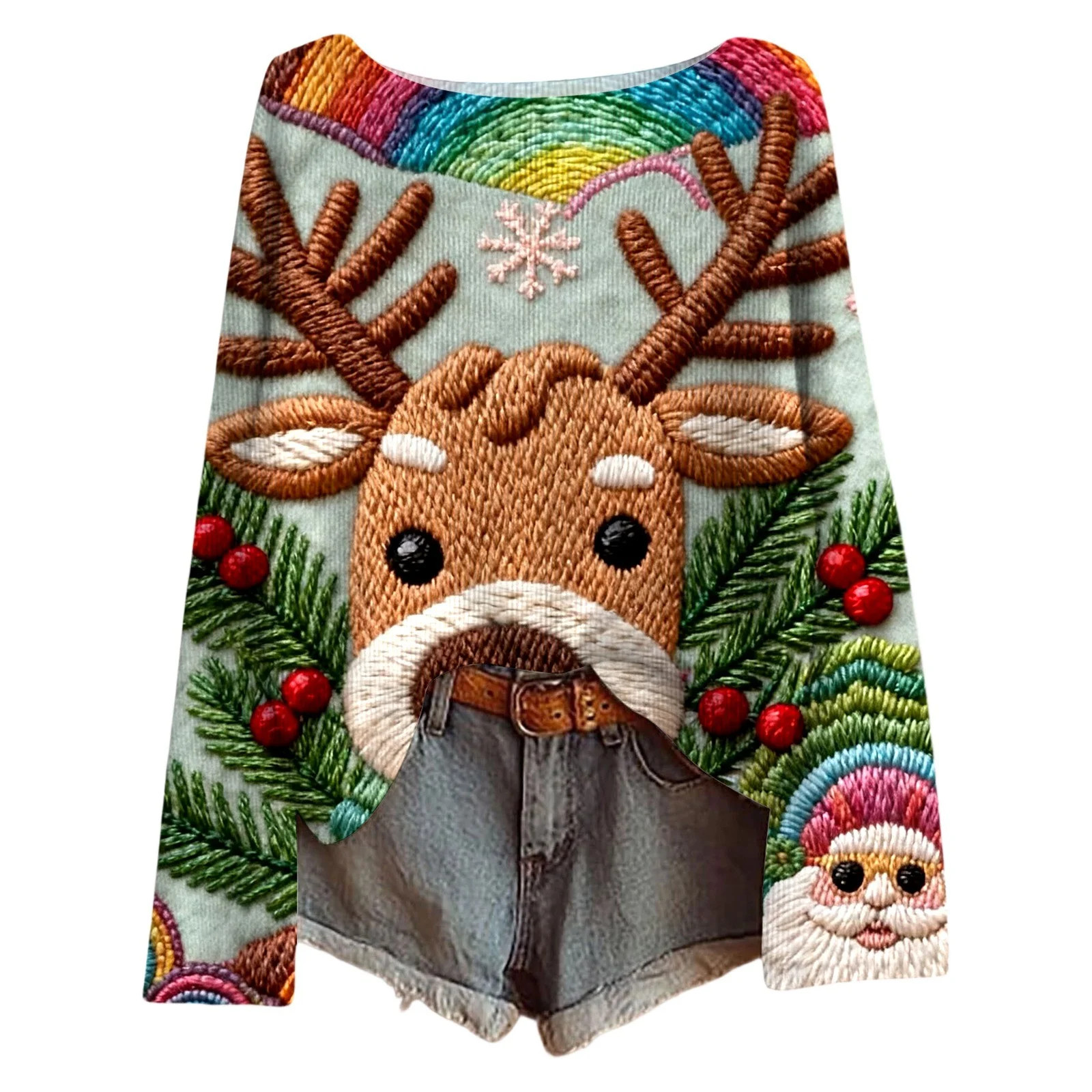 Ugly sweater christmas women Knit Sweater Long Sleeve For Holiday Size Casual Pullover Cozy Winte... | Walmart (US)