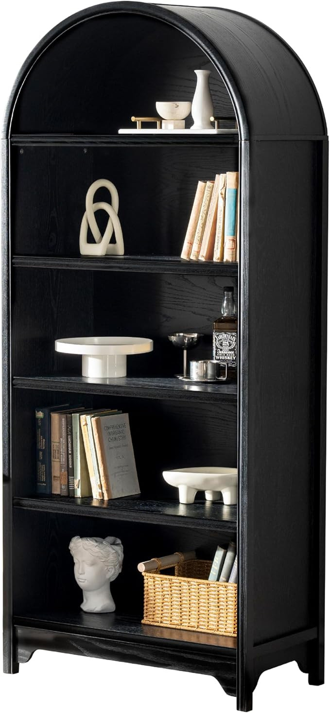 Chogori Solid Wood 5-Tier Bookcase and Bookshelf- Natural Wood Veneers & Water Based Paint Finish... | Amazon (US)