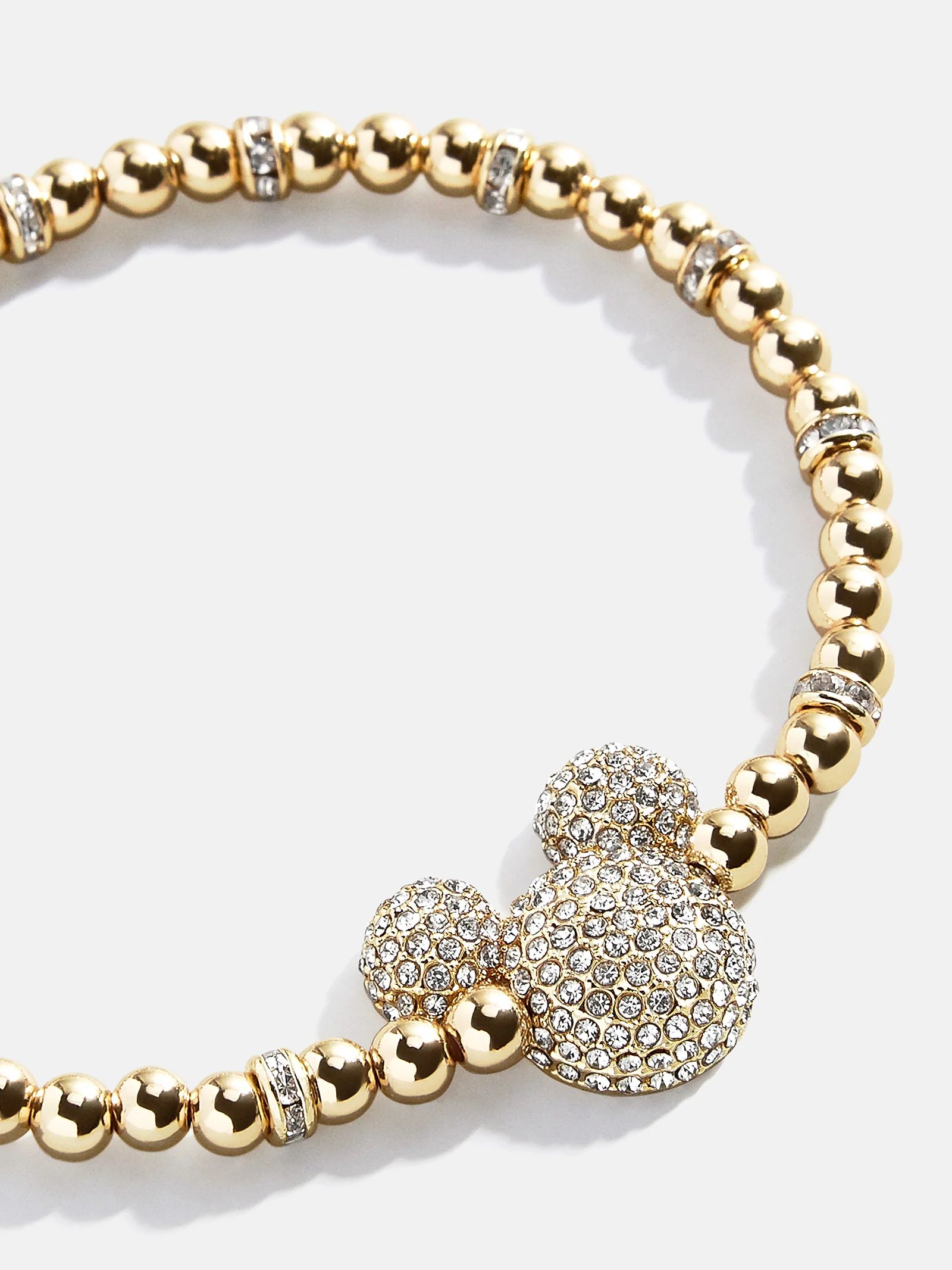 Mickey Mouse Disney Pavé Bracelet - Clear/Gold | BaubleBar (US)