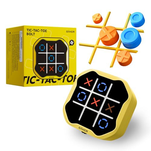 GiiKER Tic Tac Toe Bolt Game, Original 3-in-1 Handheld Games, Portable Travel Games for Car Ride, Toys Gift Idea for Kids and Adults, Stocking Stuffers Birthday Gifts for Boys Girls - Yellow | Amazon (US)