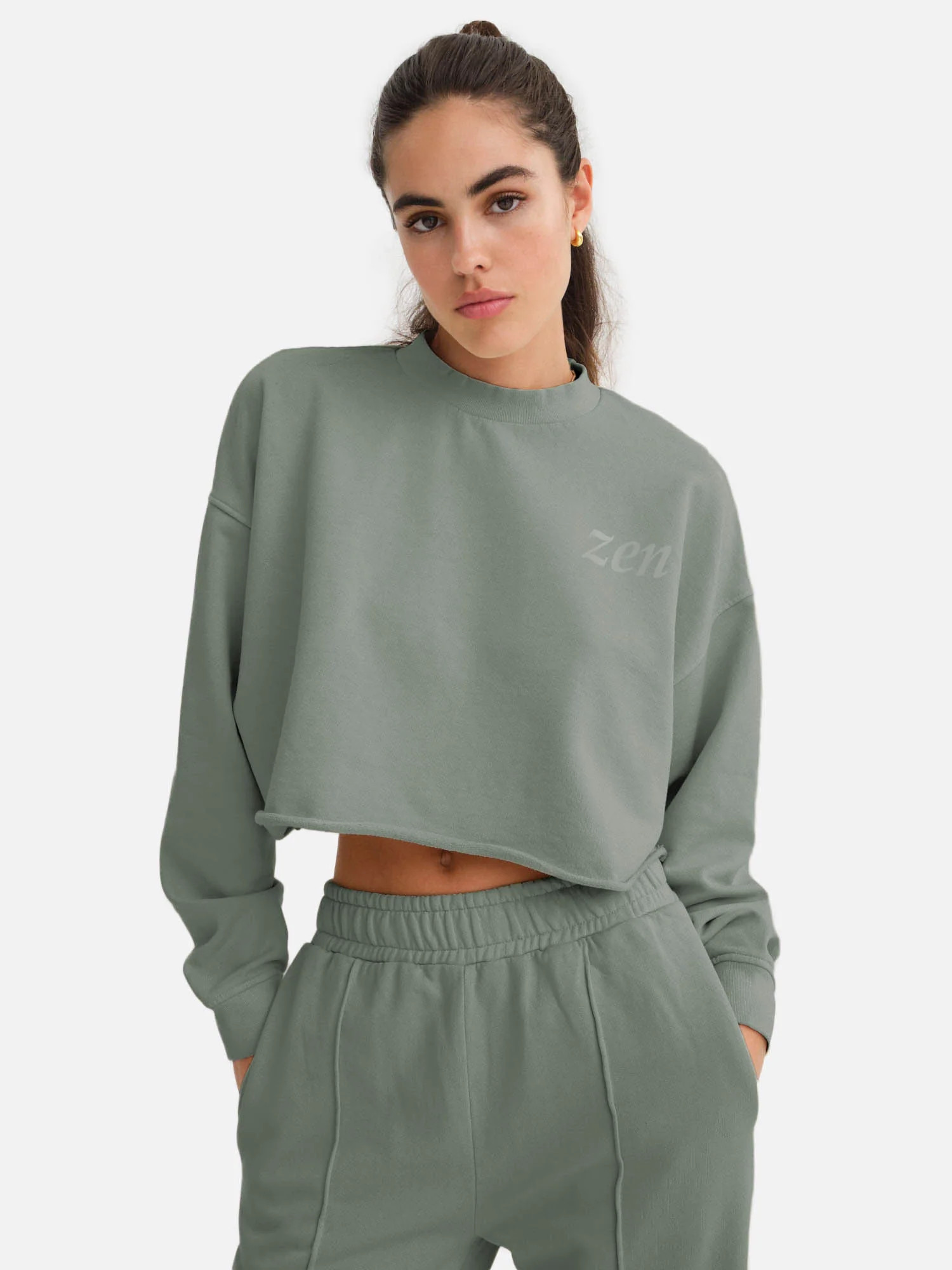 Organic Fleece Graphic Cropped Vintage Sweatshirt | MATE The Label
