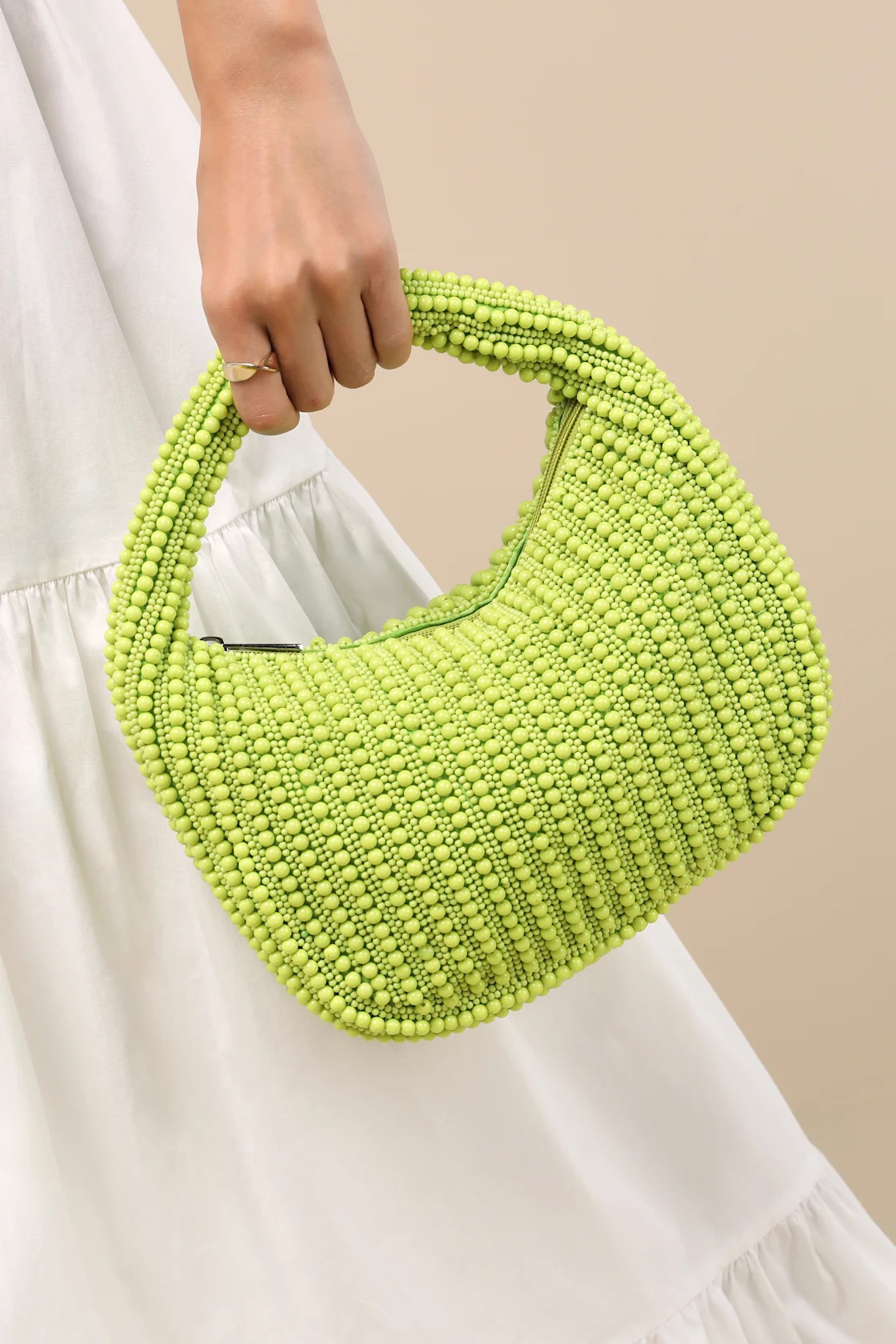 Kleio Lime Green Beaded Handbag | Lulus