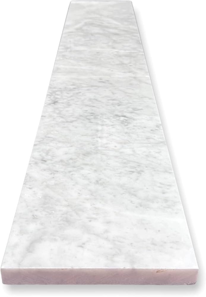 Tenedos White Carrara Marble Threshold (Marble Saddle) - Polished - (6 x 60) | Amazon (US)