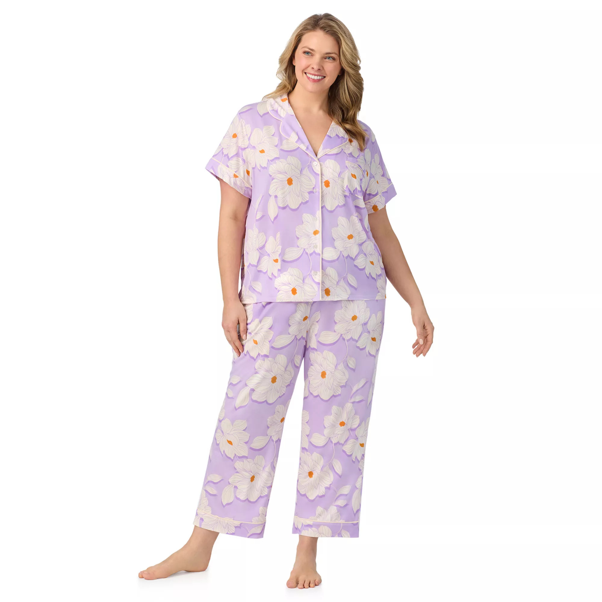 Plus Size Draper James Cozy Short Sleeve Notch Pajama Top & Pajama Pants Set | Kohl's