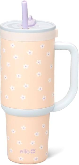 Ello Oasis Tumbler with Handle & Retracting Straw | Reusable Insulated Stainless Steel Cup 100% L... | Amazon (US)